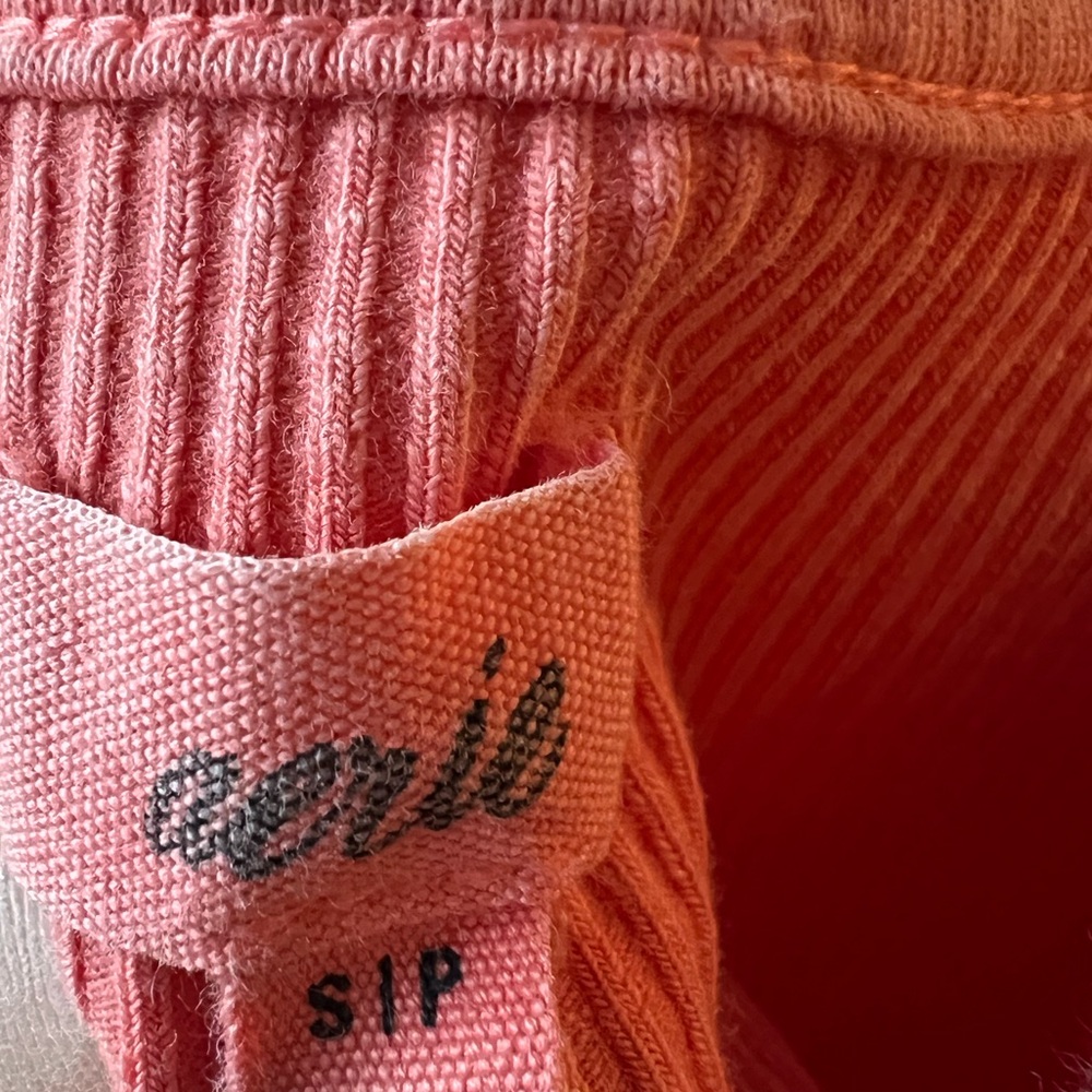 Aerie Coral Ribbed Crop Top - Picture 2 of 5